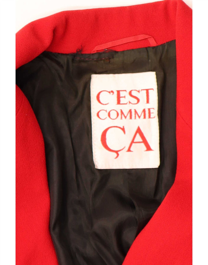 C'est Comme Womens 2 Button Blazer Jacket UK 14 Medium Red