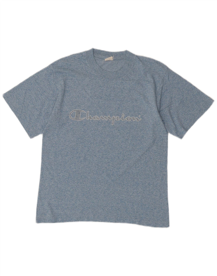 Champion Mens Graphic T-Shirt Top Small Blue Flecked Cotton