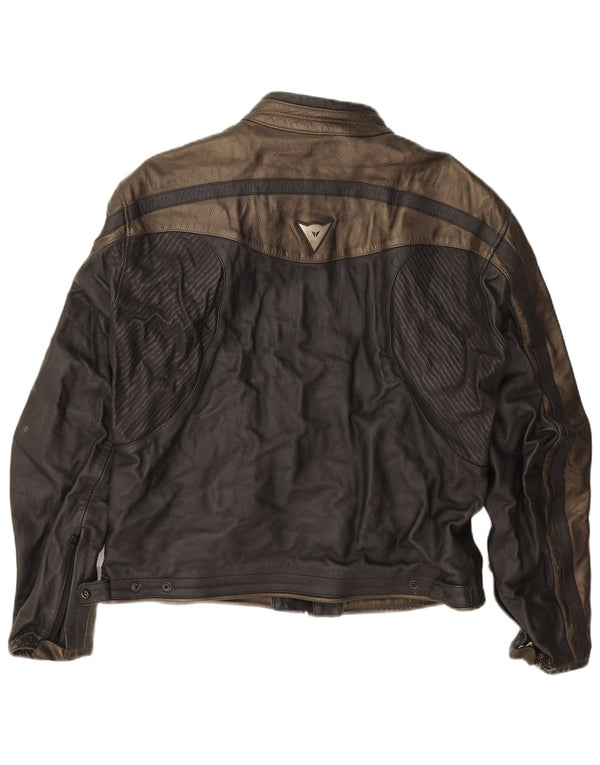 Dainese Mens Leather Racer Jacket EU 54 Large Black Colourblock Leather