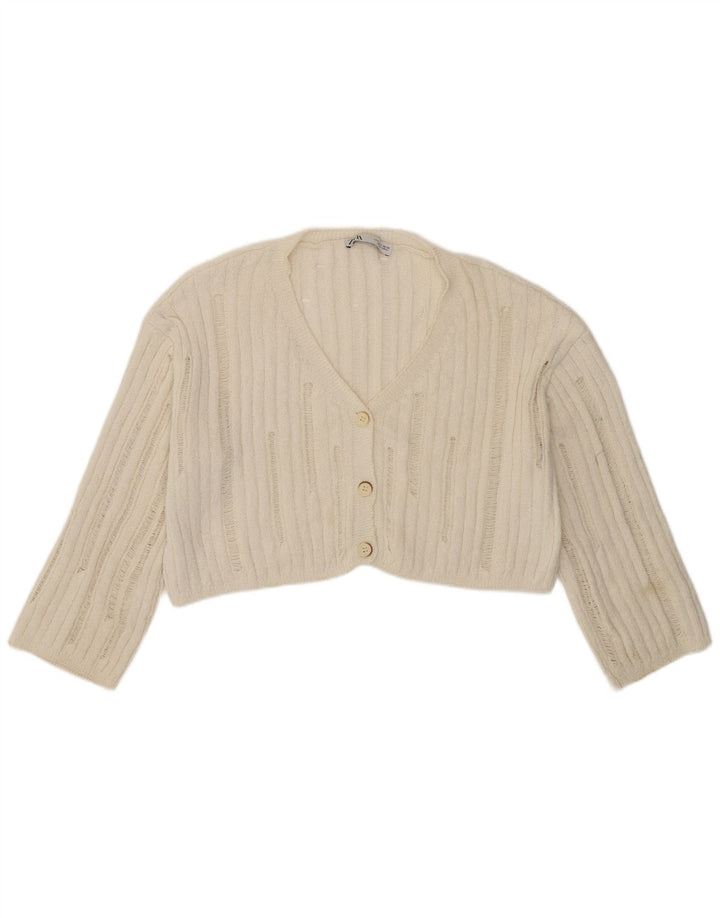 Zara Womens Oversized Bolero Jumper UK 10 Small Off White