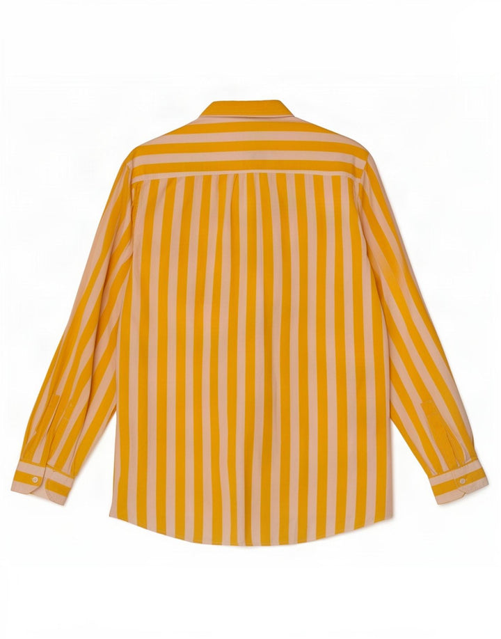 Vintage Mens Shirt Large Yellow Striped