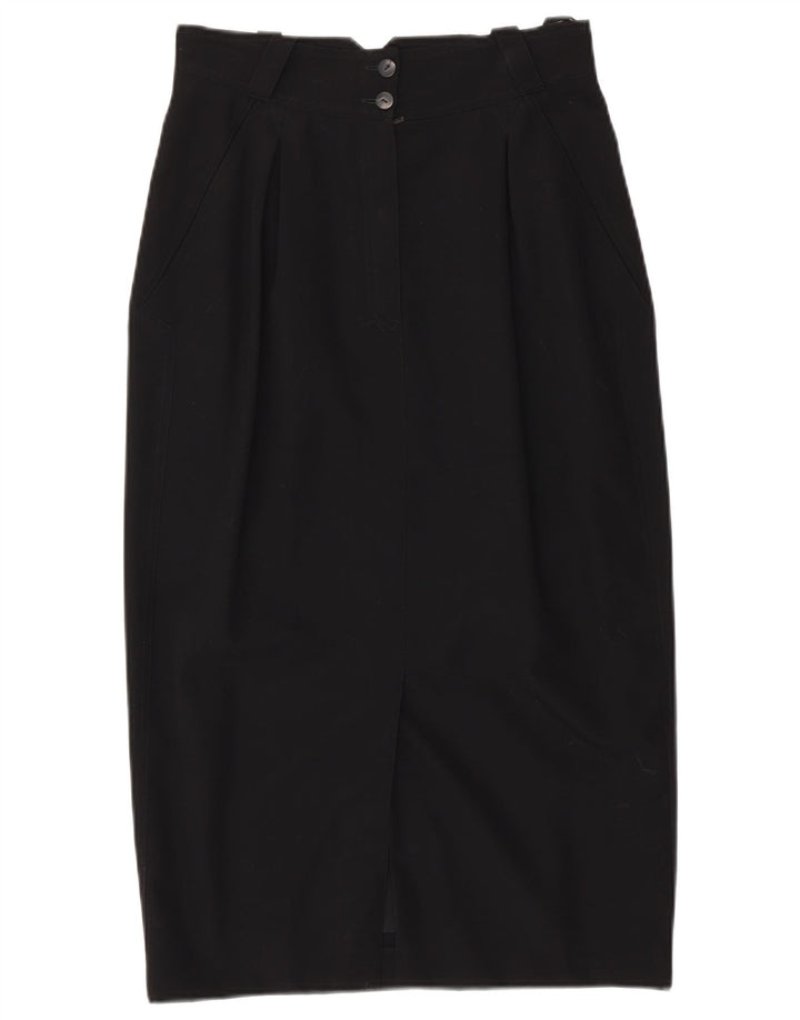 LAUREL Womens Midi Skirt EU 38 Medium W28 Black Wool