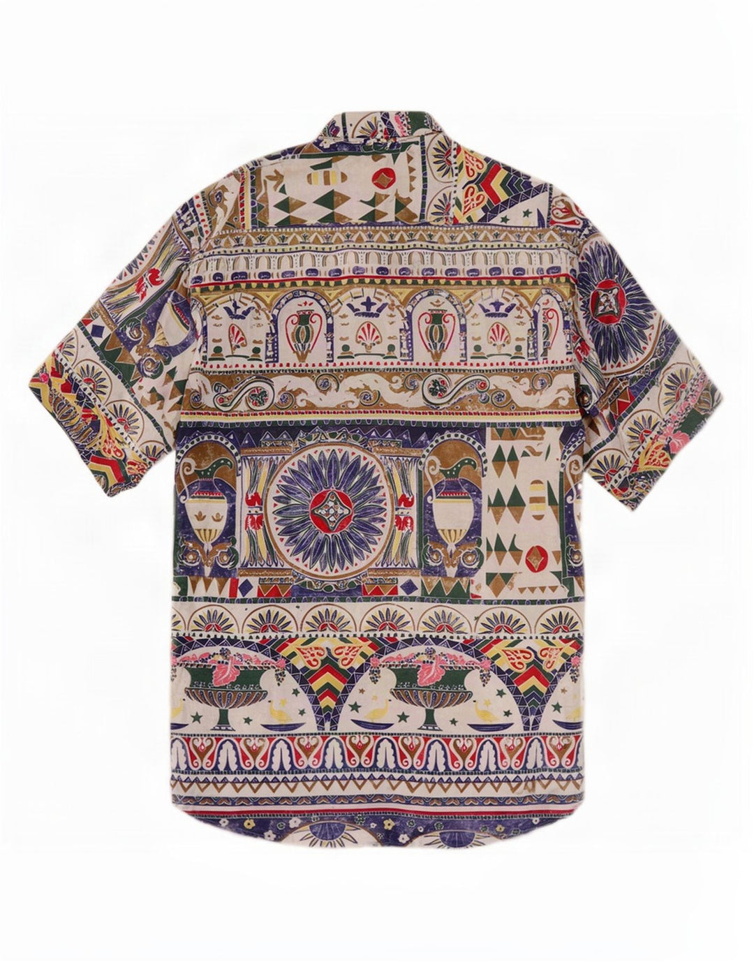 Conte Massimo Mens Short Sleeve Shirt Medium Multicoloured Geometric
