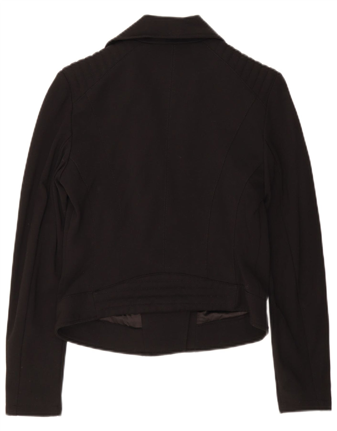Guess Womens Crop Full Zip Blazer Jacket UK 8 Small Black Viscose