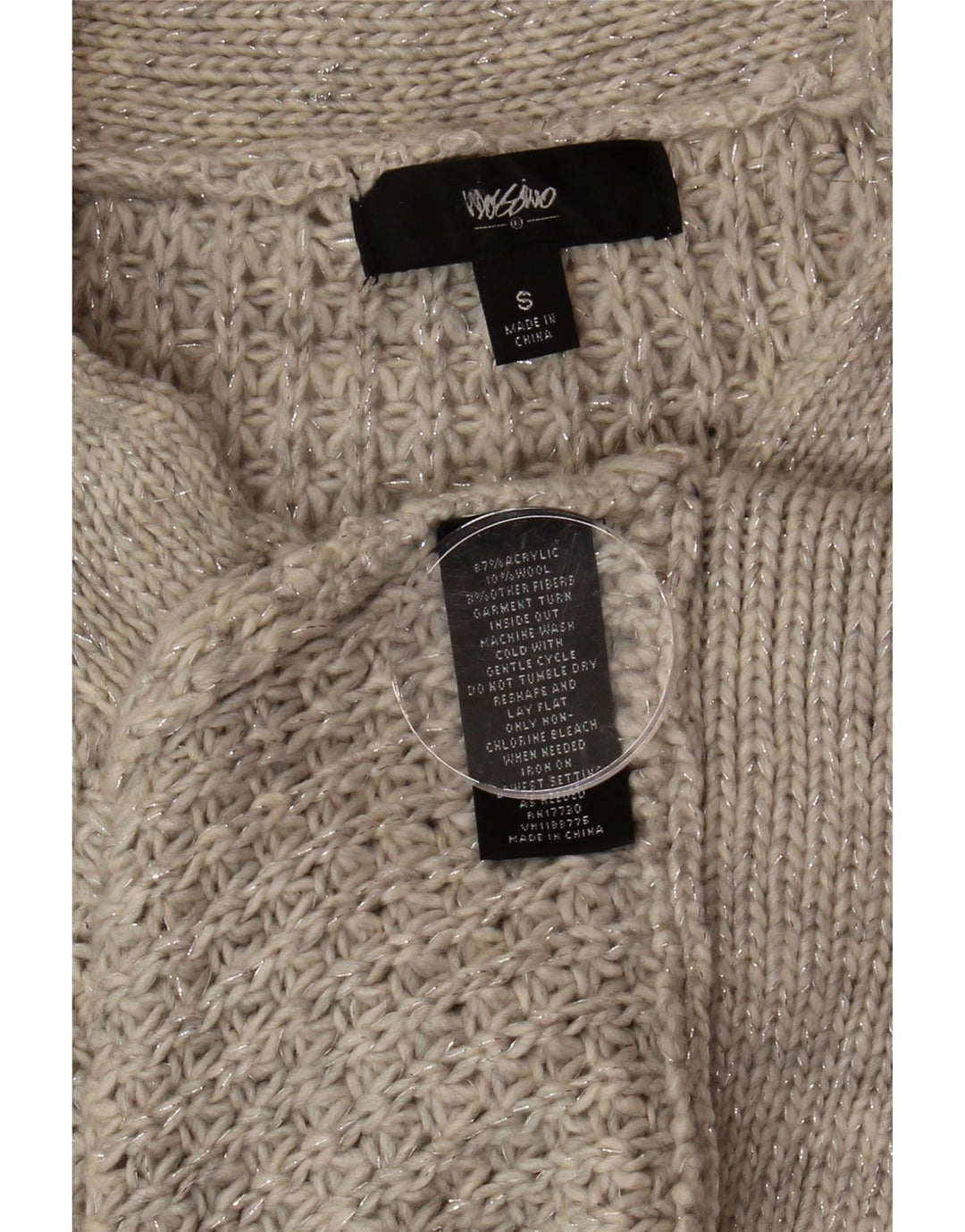 MOSSIMO Womens Longline Cardigan Sweater UK 10 Small Grey Acrylic Vintage Mossimo and Second-Hand Mossimo from Messina Hembry 