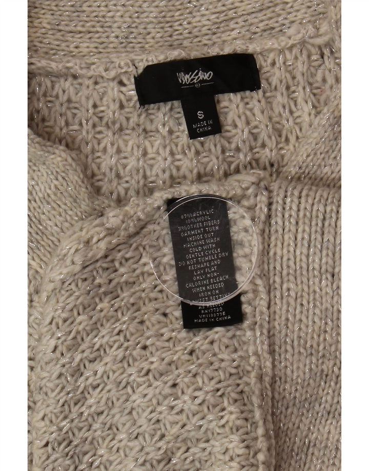 MOSSIMO Womens Longline Cardigan Sweater UK 10 Small Grey Acrylic Vintage Mossimo and Second-Hand Mossimo from Messina Hembry 