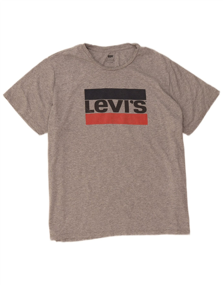 LEVI'S Mens Graphic T-Shirt Top 2XL Grey Cotton