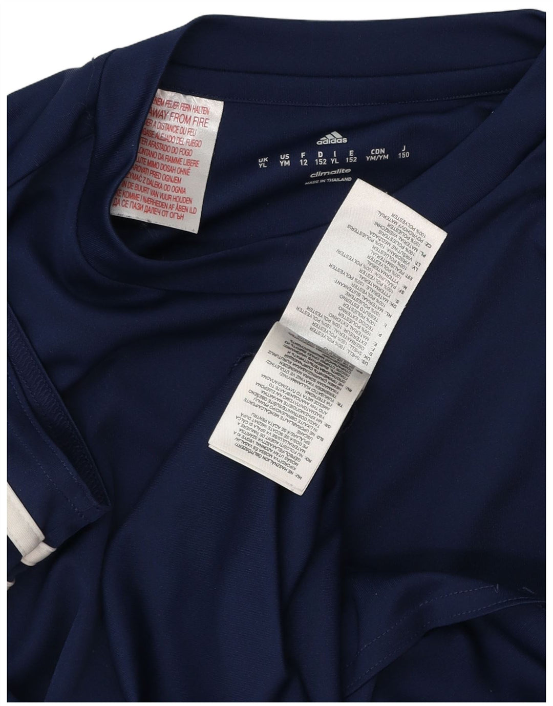 Adidas Boys Climalite T-Shirt Top 11-12 Years Large  Navy Blue Polyester