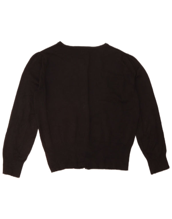 Marks & Spencer Womens Crop Cardigan Sweater UK 14 Large Black Viscose