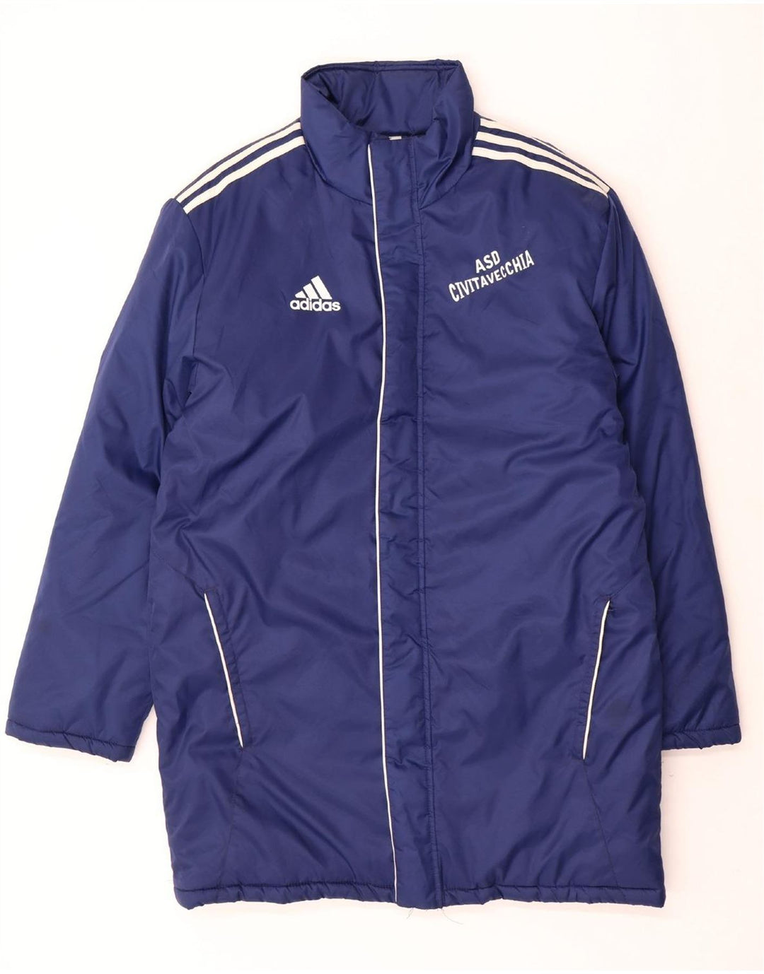 ADIDAS Mens Graphic Padded Coat UK 38/40 Medium Blue Polyamide