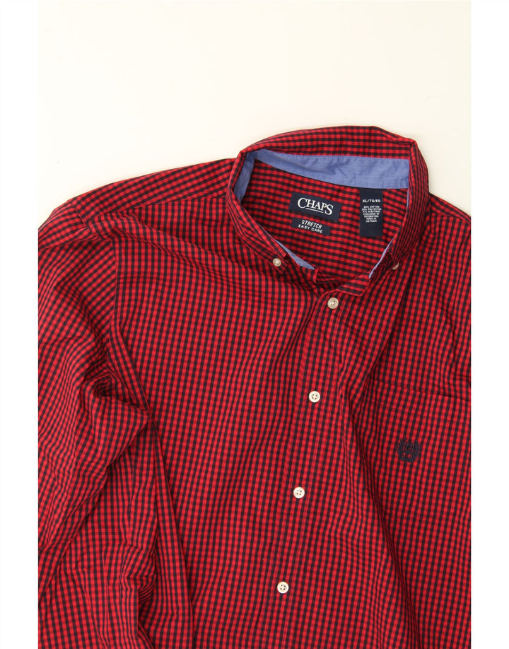 CHAPS Mens Shirt XL Red Gingham Cotton Vintage Chaps and Second-Hand Chaps from Messina Hembry 