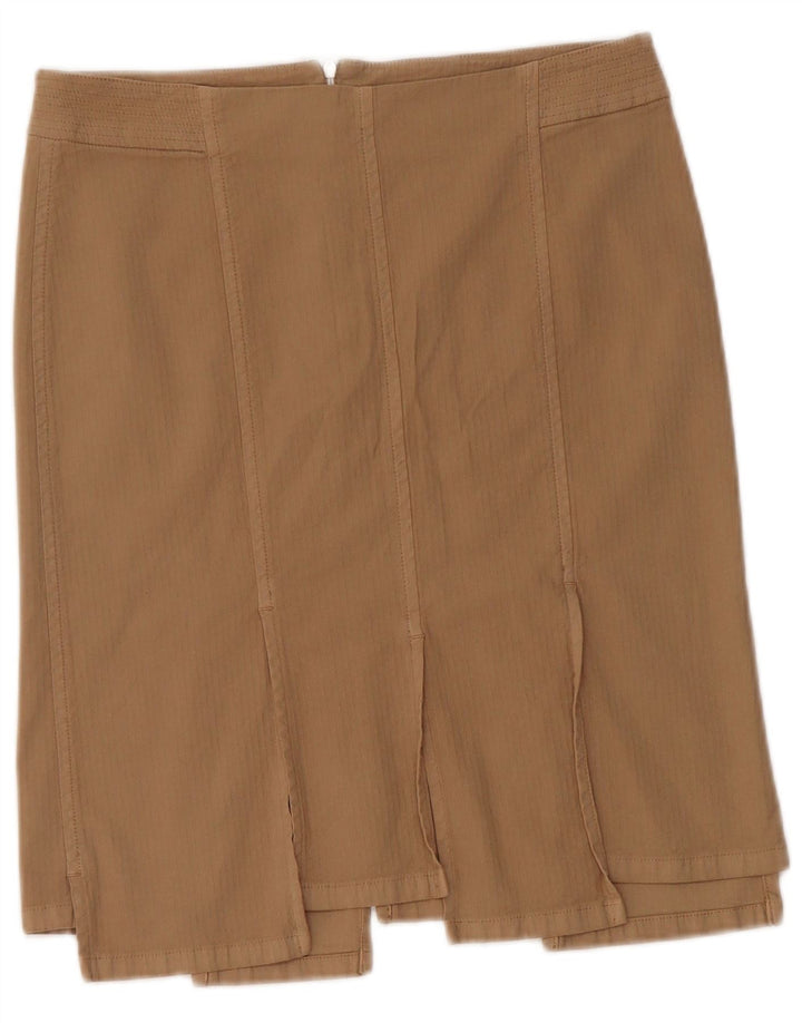 TRUSSARDI Womens Straight Skirt IT 42 Medium W28  Beige Cotton