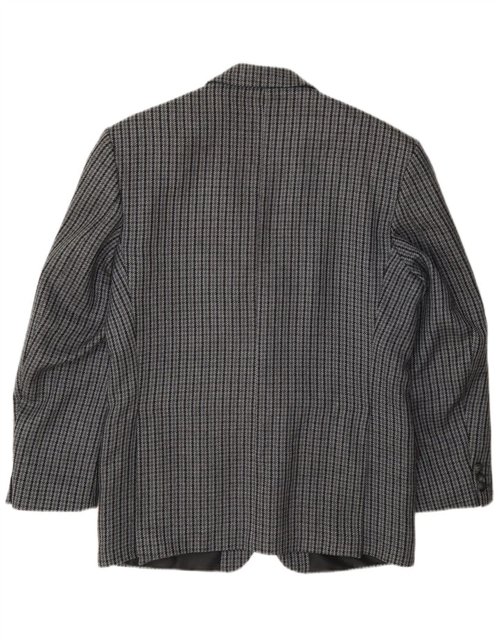 Kilmaine Mens 2 Button Blazer Jacket UK 38 Medium Grey Houndstooth Wool