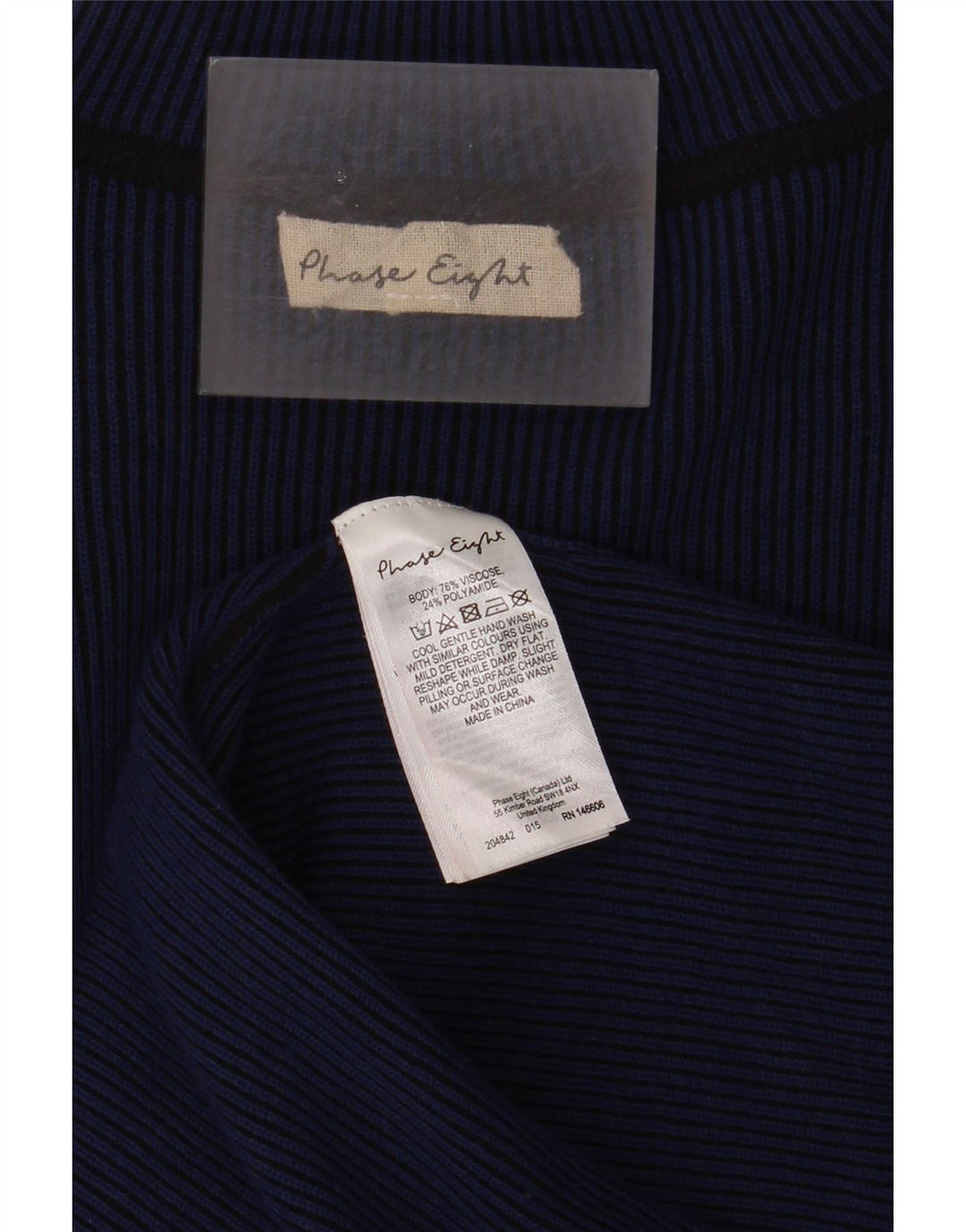 Phase Eight Womens Long Sleeve Shift Dress UK 12 Medium Navy Blue Viscose