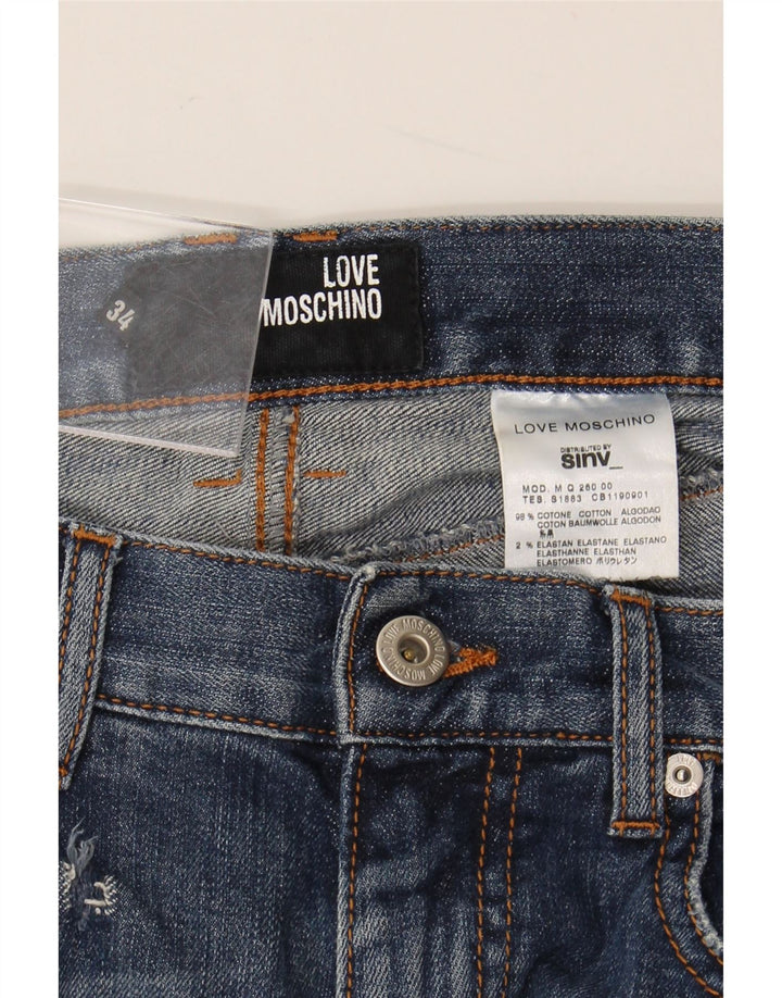 MOSCHINO Mens Straight Jeans W34 L34 Blue Cotton