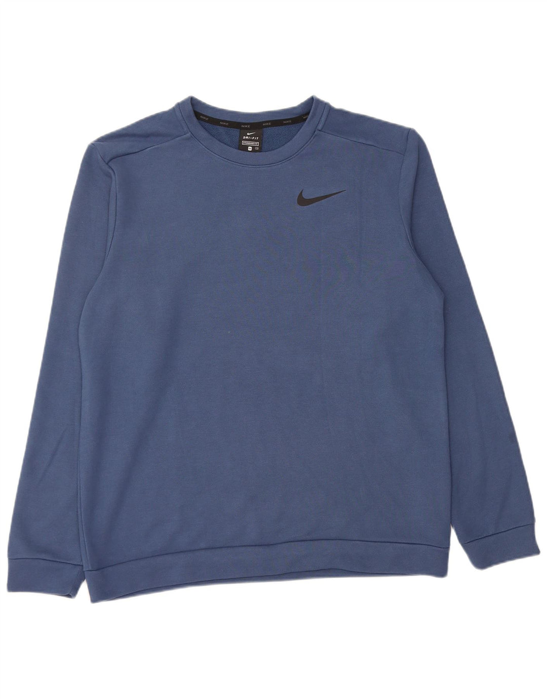 NIKE Mens Dri Fit Standard Fit Sweatshirt Jumper Medium Blue Polyester