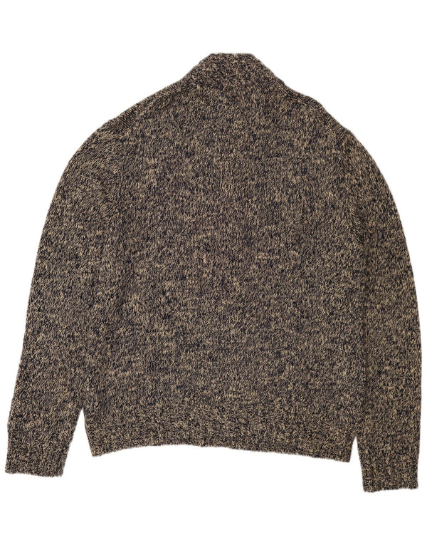 POLO RALPH LAUREN Mens Button Neck Jumper Sweater 2XL Grey Flecked Cotton