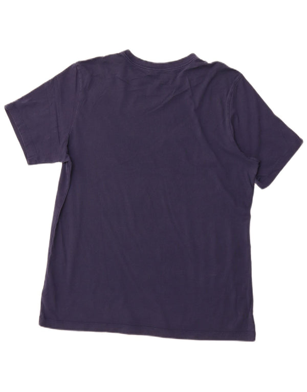NIKE Mens Graphic T-Shirt Top Large Navy Blue Cotton