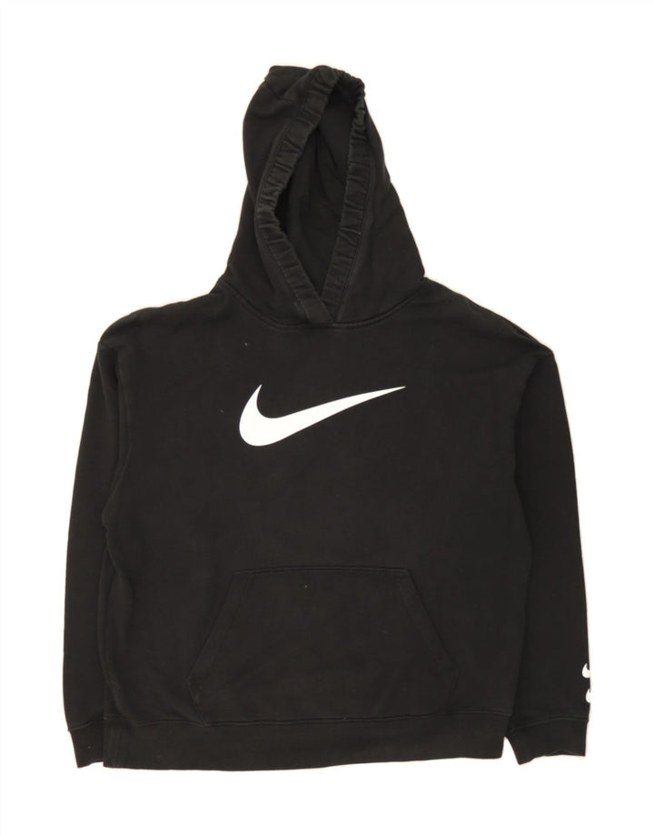 NIKE Womens Graphic Oversized Hoodie Jumper UK 14 Medium Black Vintage Nike and Second-Hand Nike from Messina Hembry 