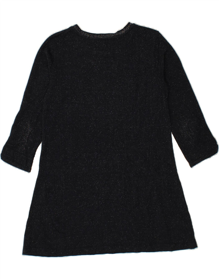 WHITE STUFF Womens 3/4 Sleeve Basic Dress UK 12 Medium Black Flecked Vintage White Stuff and Second-Hand White Stuff from Messina Hembry 