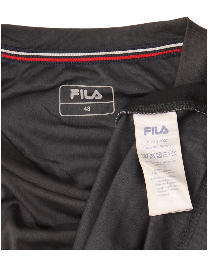 FILA Mens T-Shirt Top IT 48 Medium Grey Colourblock Polyester