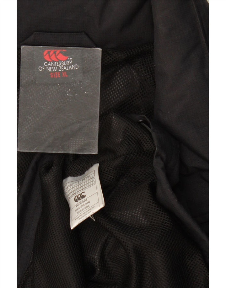 CANTERBURY Mens Pullover Rain Jacket UK 42 XL Black Nylon