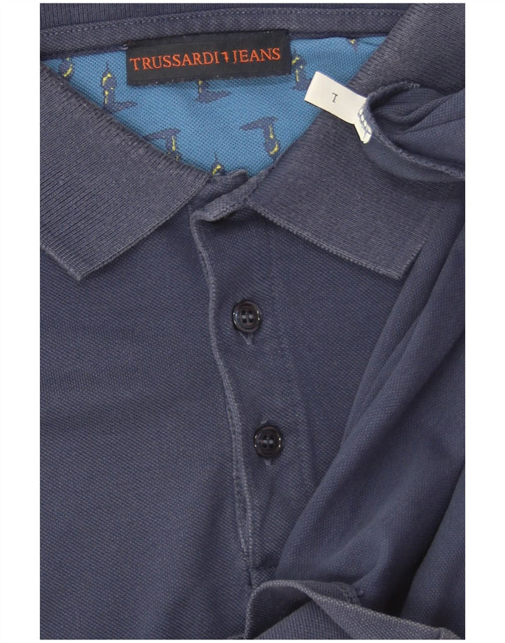 Trussardi Jeans Mens Polo Shirt Large Navy Blue