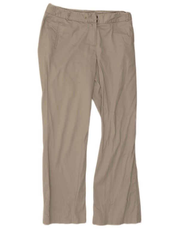 Marks & Spencer Womens Straight Casual Trousers UK 12 Medium W30 L30 Beige