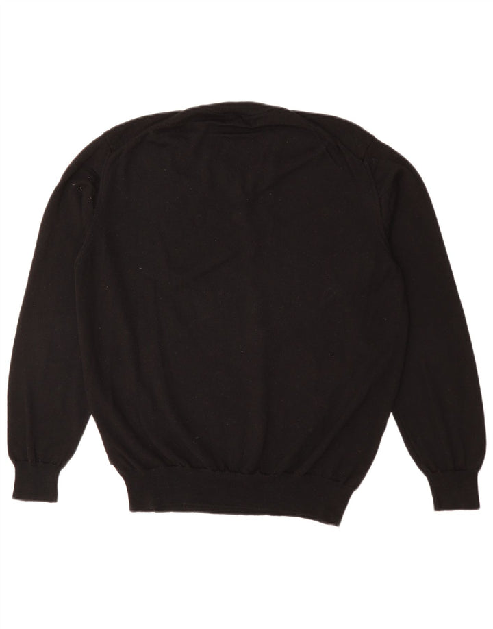 HUGO BOSS Mens V-Neck Jumper Sweater Medium Black