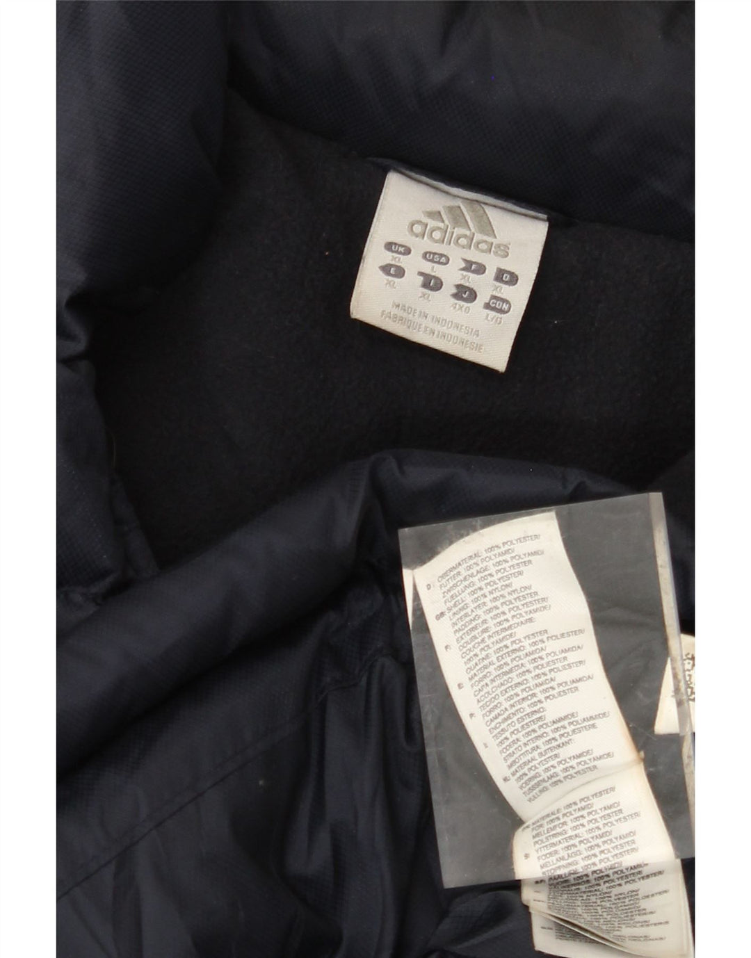 ADIDAS Mens Padded Jacket UK 42 XL Navy Blue Polyester