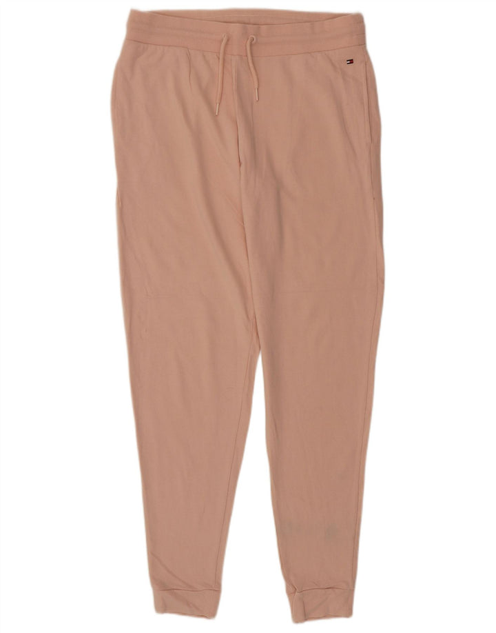TOMMY HILFIGER Womens Tracksuit Trousers Joggers UK 14 Large  Pink Cotton