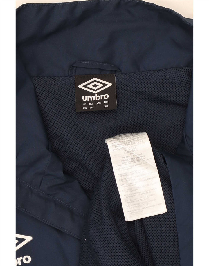Umbro Mens Tracksuit Top Jacket 3XL Navy Blue Colourblock Polyester