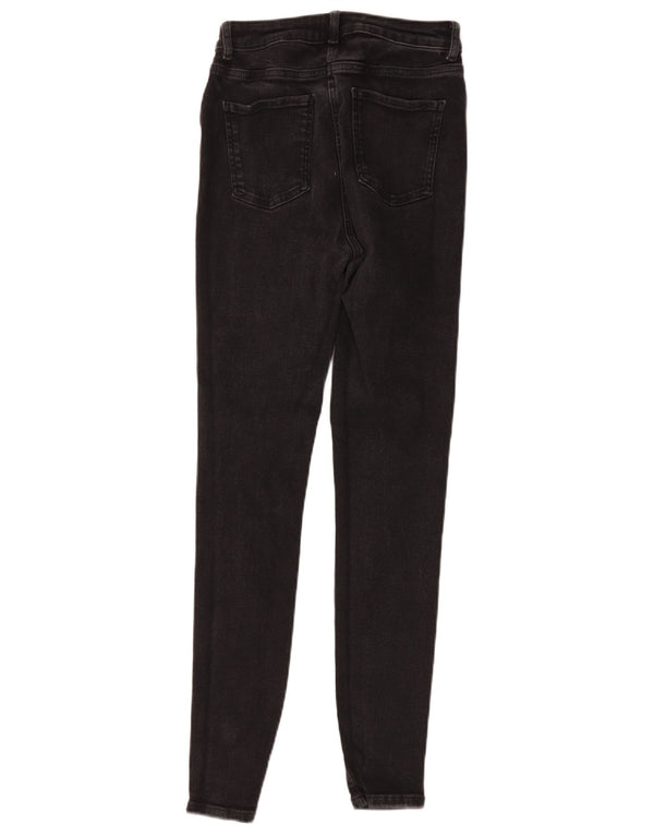 M&Co Womens Skinny Jeans UK 10 Small W26 L28 Black Cotton