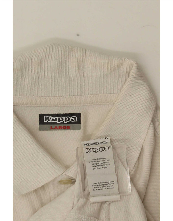Kappa Mens Graphic Polo Shirt Large White Cotton