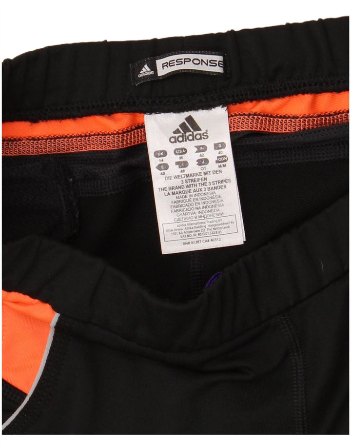 Adidas Womens Capri Leggings UK 14 Medium  Black Colourblock Polyester