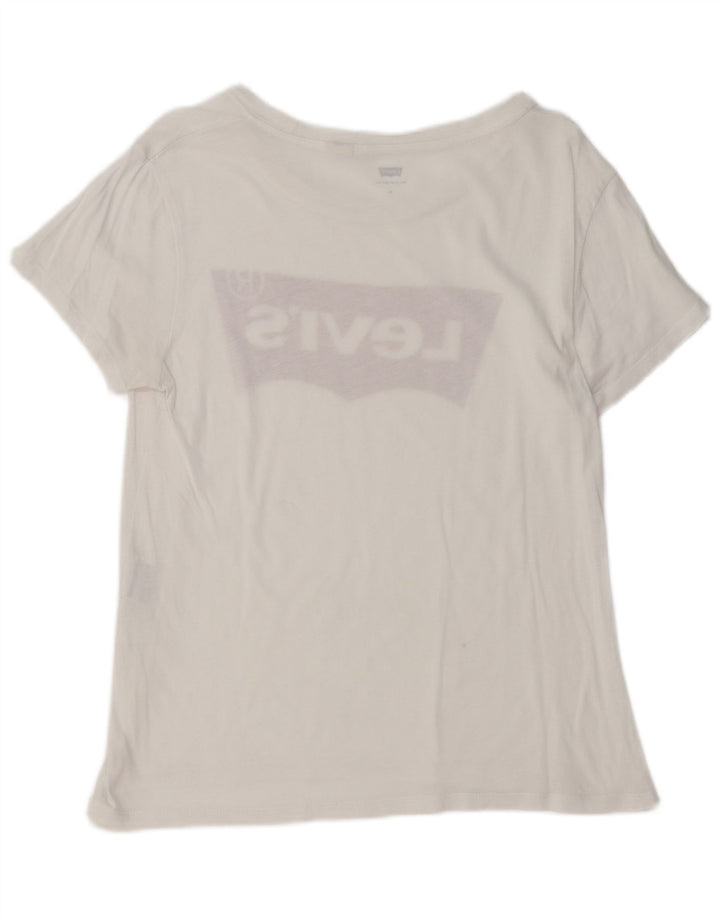 LEVI'S Womens Graphic T-Shirt Top UK 12 Medium White
