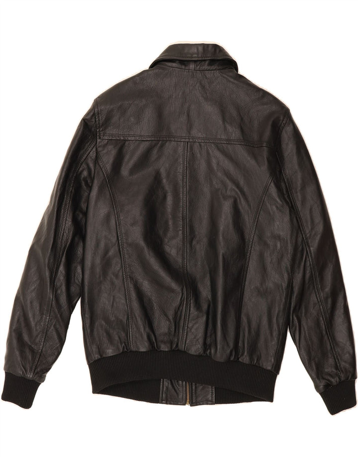 VINTAGE Womens Leather Jacket UK 18 XL Black Leather Vintage Vintage and Second-Hand Vintage from Messina Hembry 
