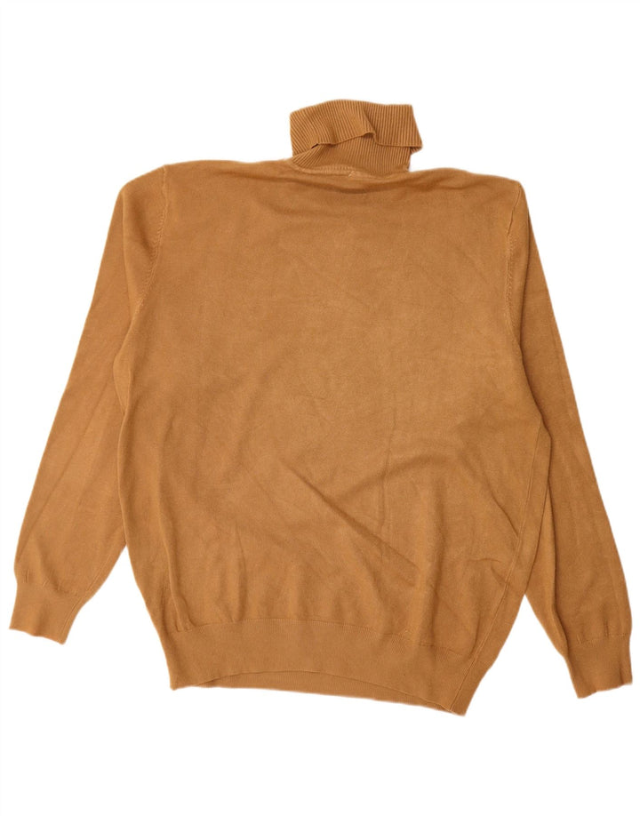 Vintage Mens Roll Neck Jumper Sweater XL Beige