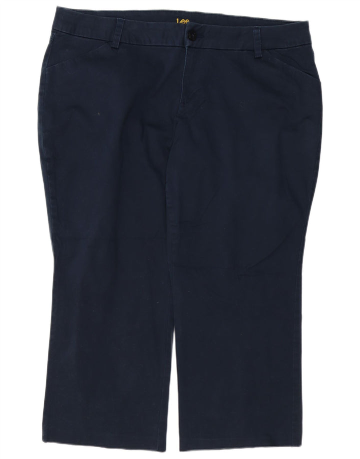 LEE Womens Petite Straight Casual Trousers US 20 3XL W40 L27 Navy Blue