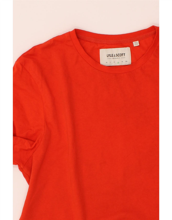 LYLE & SCOTT Mens T-Shirt Top Large Orange Cotton Vintage Lyle & Scott and Second-Hand Lyle & Scott from Messina Hembry 