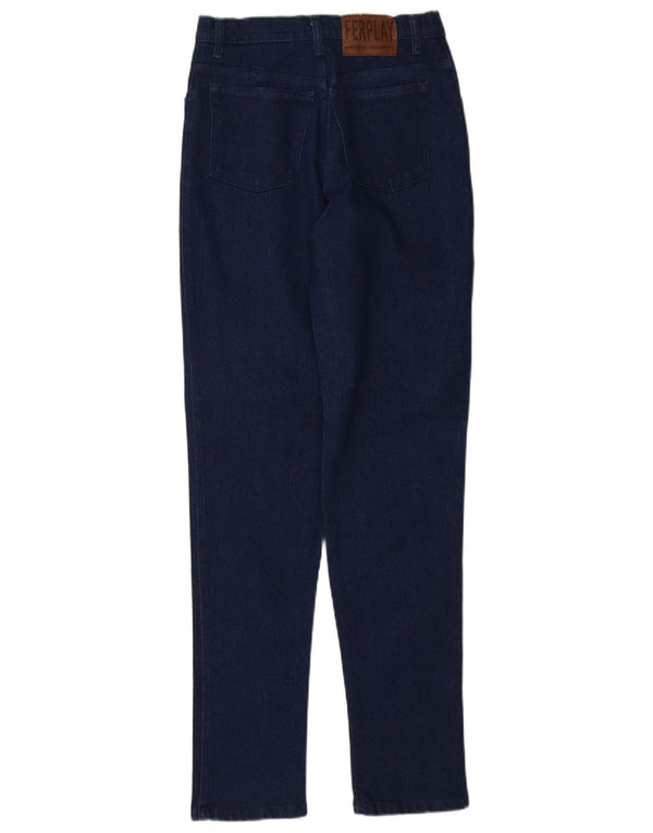 Vintage Womens High Waist Tapered Jeans W26 L33 Navy Blue