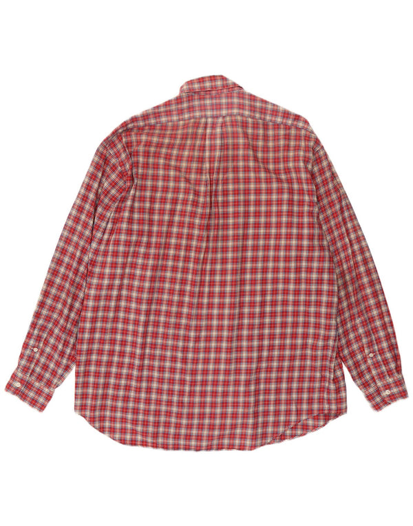 RALPH LAUREN Mens Blake Loose Fit Flannel Shirt Large Red Check Cotton