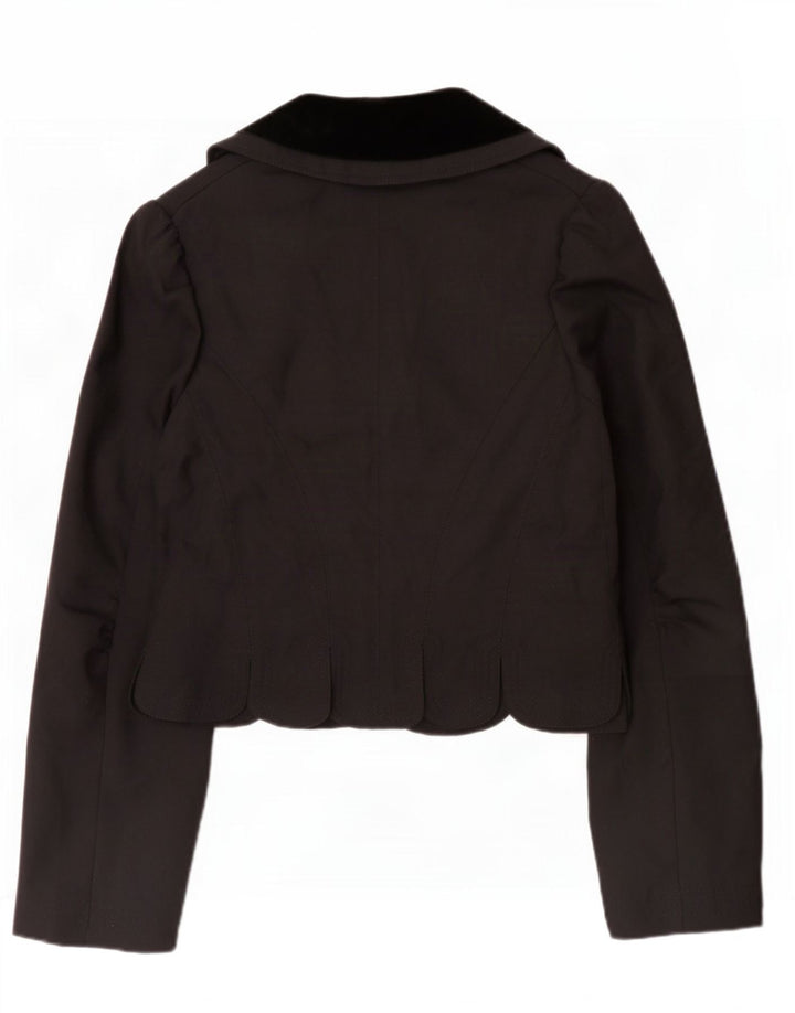 All Saints Womens Blazer Jacket UK 12 Medium Black Colourblock Wool