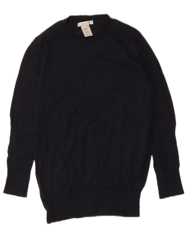 Gap Womens Crew Neck Jumper Sweater UK 10 Small Navy Blue Wool