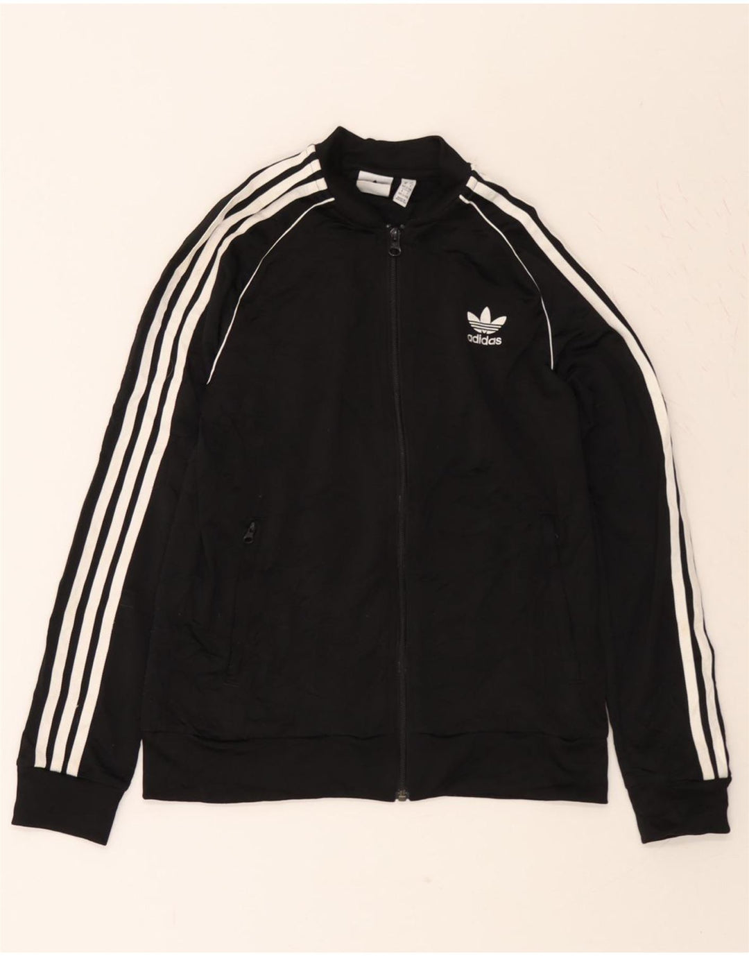 ADIDAS Boys Tracksuit Top Jacket 13-14 Years Black Polyester Vintage Adidas and Second-Hand Adidas from Messina Hembry 