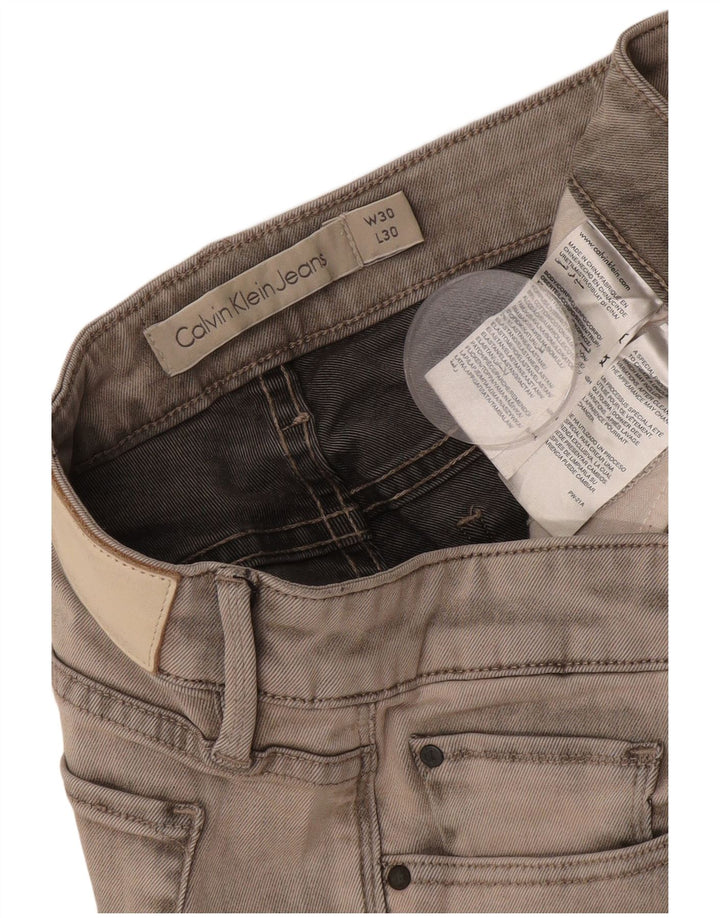 CALVIN KLEIN Womens Slim Jeans W30 L30 Grey Cotton