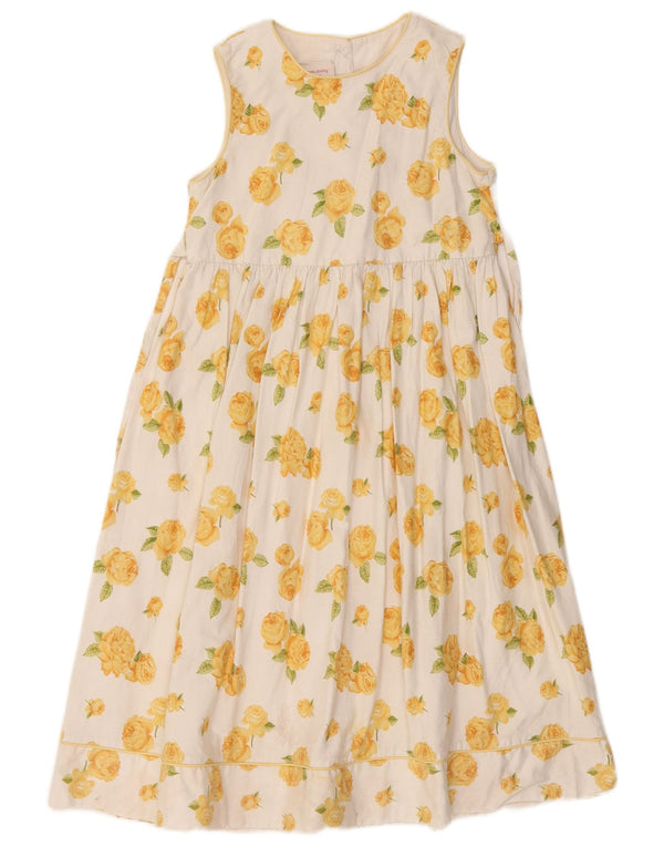LAURA ASHLEY Girls Sleeveless A-Line Dress 8-9 Years White Floral Cotton