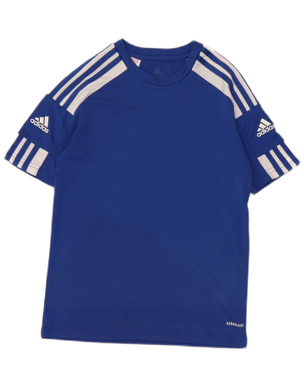 Adidas Boys Aeroready T-Shirt Top 11-12 Years Blue Polyester