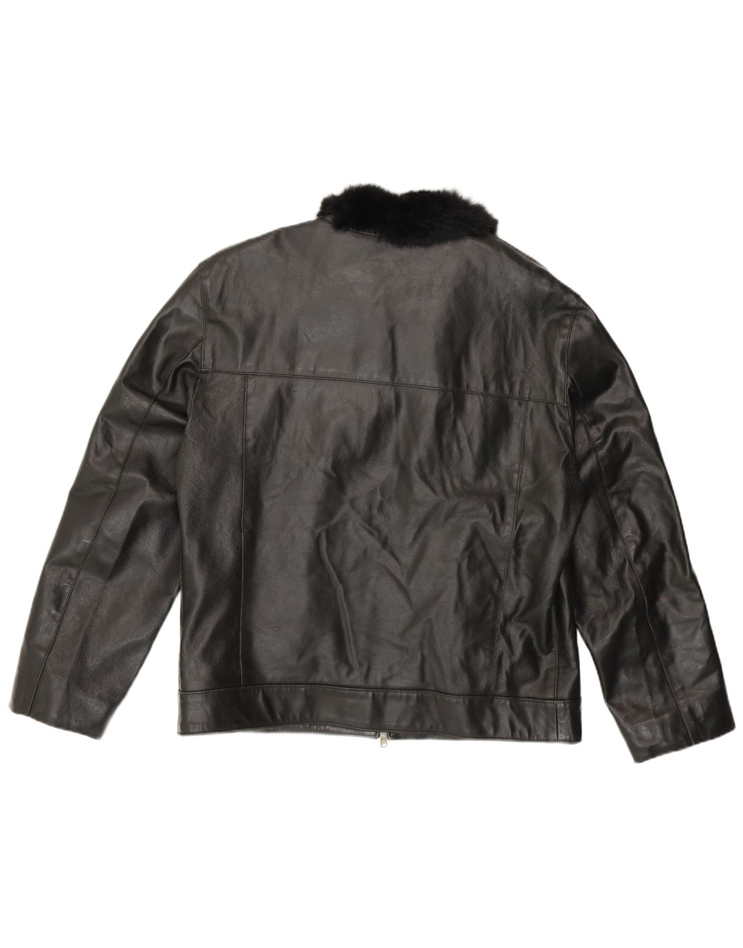 Society Womens Leather Jacket UK 20 2XL Black Leather