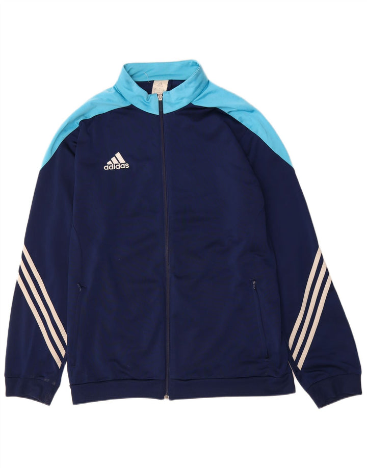ADIDAS Mens Tracksuit Top Jacket XL Navy Blue Colourblock Polyester